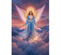 500pcs Wooden Puzzles for Adults, Colorful Sky Angel Puzzle - Divine Grace, Cloudy Fantasy Art