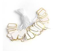 500Pieces Delicate Irregular Shape Writable Message Card for Jewelry and Clothing Display with Hanging String Stationery Tagging Labels