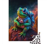500Pieces Jigsaw Frog Space Astronaut5 Square Puzzles for Adults & Wooden Puzzles Home Decoration Puzzle 500pcs (52x38cm)