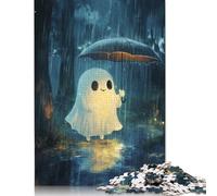 500Pieces Jigsaw Halloween Ghost In The Rain Square Puzzles for Adults & Wooden Puzzles Home Decoration Puzzle 500pcs (52x38cm)