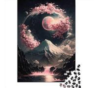 500Pieces Jigsaw Japanese Landscape Neon Square Puzzles for Adults & Wooden Puzzles Home Decoration Puzzle 500pcs (52x38cm)