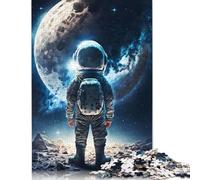 500Pieces Jigsaw Little Boy With Astronaut Square Puzzles for Adults & Wooden Puzzles Home Decoration Puzzle 500pcs (52x38cm)