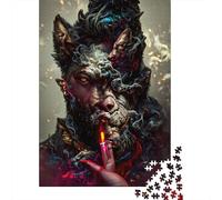 500Pieces Jigsaw Mist Werewolf Square Puzzles for Adults & Wooden Puzzles Home Decoration Puzzle 500pcs (52x38cm)