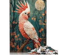 500Pieces Jigsaw Moonlit Cockatoo Square Puzzles for Adults & Wooden Puzzles Home Decoration Puzzle 500pcs (52x38cm)