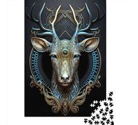 500Pieces Jigsaw Mystical Astrology Deer Square Puzzles for Adults & Wooden Puzzles Home Decoration Puzzle 500pcs (52x38cm)