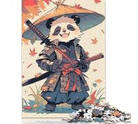 500Pieces Jigsaw Panda Samurai - Cute Samourai Square Puzzles for Adults & Wooden Puzzles Home Decoration Puzzle 500pcs (52x38cm)