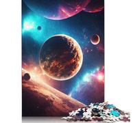500Pieces Jigsaw Planet In Galaxy Square Puzzles for Adults & Wooden Puzzles Home Decoration Puzzle 500pcs (52x38cm)