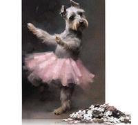 500Pieces Jigsaw Schnauzer Ballerina Square Puzzles for Adults & Wooden Puzzles Home Decoration Puzzle 500pcs (52x38cm)