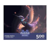 500Pieces Jigsaw Spirit Animal Hummingbird Square Puzzles for Adults & Wooden Puzzles Home Decoration Puzzle 500pcs (52x38cm)