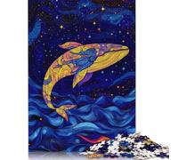 500Pieces Jigsaw Whale in The Night Sky Square Puzzles for Adults & Wooden Puzzles Home Decoration Puzzle 500pcs (52x38cm)