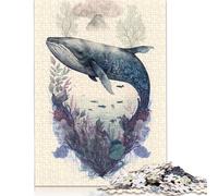 500Pieces Jigsaw Whale Mythical Beasts Square Puzzles for Adults & Wooden Puzzles Home Decoration Puzzle 500pcs (52x38cm)