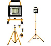 500W 130 LEDs Floodlight Tripod Stand, Portable Rechargeable Cordless Work Lamp, with remote control,Built-in lithium battery 20000mAh, Metal Telescopic Tripod for Garage Workshop Camping