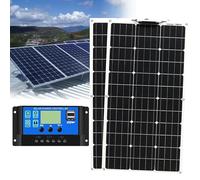 500W 18V Flexible Solar Panel Kit System Monocrystalline Photovoltaic Module 18V 10A Solar Controller, for Charging 12V 24V Batteries RVs, Caravans, Boats, Roofs(2x500W)