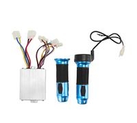 500W Brush Motor Speed Controller with Throttle Grips DC12V Electric Bike Motor Speed Control Box for Electric Motorcycles Bikes Scooters Tricycles Aluminum Alloy Shell