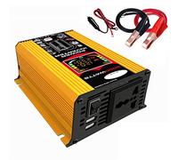 500W Car Power Inverter DC 12V to AC 220V Modified Sine Wave Solar Converter with Smart LCD Display Dual USB Charger (Yellow 500W 12V 220V)