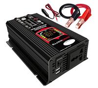 500W Car Power Inverter DC 12V to AC 220V Modified Sine Wave Solar Converter with Smart LCD Display Dual USB Charger (Black 500W 12V 220V)