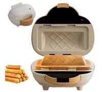 500W Corn Dog Maker, Mini Hot Dog Cheese Stick Press Iron with Ceramic Glaze Non-stick Coating Plates, Multifunctional Electric Breakfast Machine for Home Kitchen, Widen Edge Banding