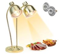 500W Double-Headed Food Warmer - Commercial Buffet Heating Station with 360° Flexible Hose & Adjustable Angle, Indepent Switch for Restaurants, Parties & Kitchens