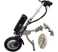 500W Electric Handcycle Wheelchair Attachment, Rehabilitation Therapy Electric Wheelchair Conversion Kit, 3 Speeds/with Front Light + Trumpet, 48V 15/17 Ah Battery, Range 60/70 Km A17Ah