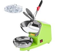 500W Electric Ice Crusher Shaver, Slushy Maker with Double-Blade Knife & Adjustable Thickness, Dual-Cover Protection Smoothie Small Home Breaker for Bars Cafes Snack Stands Green