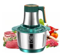 500W Electric Meat Grinder, 5L Heavy Duty Stainless Steel Food Processor - Multifunction Grinder with 5 Speed & 6 Blades (Grind, Slice, Chop) - Dishwasher Safe Parts green
