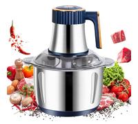 500W Electric Meat Grinders,Multifunctional 5 Speed Stainless Steel Food Crusher 5L,Vegetable Slicer,Food Processor Chopper,Meat Blenders with 6 Blade for Kitchen Ground Meat, Sausage blue