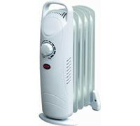 Mini Electric 5 Fin White Oil Filled Radiator