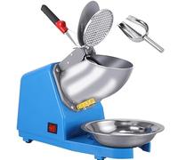 500W Electric Stainless Ice Crusher Shaver, 2200R/min Adjustable Thickness Shaved Ice, 187Lbs/hour Double Cover Commercial Snow Cone Maker for Bars Cafes Snack Stands Home