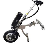 500W Electric Wheelchair Power Attachment, 12" Portable Electric Handcycle Tractor, Wheelchair Pull Device with Front Light, Shock Absorber, Removable Battery, Dual Disc Brakes,A