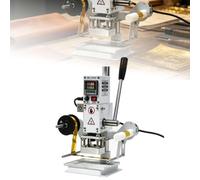 500W Embossing Hot Foil Stamping Machine，Adjustable 0-16cm | Base 13ｘ15 cm Bronzing Machine Manual Leather PVC Paper Logo Stamper with Temperature Control(Small)