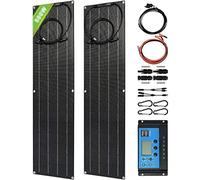 500W Flexible Monocrystalline Solar Panel Kit - 2X 250W 12V-24V ETFE Panels with 40A Controller - Ideal for RV, Boat, Caravan - Ultra-Thin Design for Family Off-Grid Power Solution