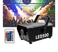 500W Fog Machine, Smoke Machine with Colorful LED Lights and RGB Light Effect, with Wireless Remote Control for Party Christmas Halloween Wedding DJ Stage Effect, 6000 cufl/min
