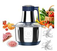500W Food Chopper Electric, 4L Stainless Steel Multi-Function Chopper Electric, 5 Speeds, 2 sets of blades, 10 Seconds Fast Chopping, Suitable for Chopping Various Meats, Vegetables, Electric Chopper
