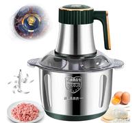 500w Fully Automatic Meat Grinder, Household Blender, 5L Stainless Steel Capacity | 6-Blade Blade | 5-Speed Adjustment, Can Grind Meat/Vegetables, Beat Eggs, Squeeze Juice, Knead Dough Green-1*Blade