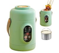 500W Multifunctional Health Pot for Office Desk Portable Rice Cooker, Mini Electric Pot with Stainless Steel Ramen Noodle Cooker Base for Dorm and Home Wellness (Green)