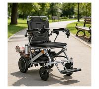 500W Power All-Terrain Electric Wheelchair for Adults, Airline Approved Lightweight Folding Portable with 15-Mile Travel Range(Silver,12ah)