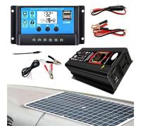 500W Solar Panel Kit - 18W Waterproof Poly Panel, 30A Charge Controller, Plug-and-Play, Fast Charging, Built-in Protections, Large LCD Display for RV, Camping Trailer