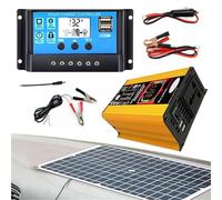 500W Solar Panel Kit - 18W Waterproof Poly Panel, 30A Charge Controller, Plug-and-Play, Fast Charging, Built-in Protections, Large LCD Display for RV, Camping Trailer