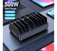 500W Universal Multi USB C Charger PD 100W Desktop Fast Charging Sation Phone/Tablet/Laptop Stand Dock Holder for iPhone Samsung