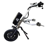 500W Wheelchair Pull Device, 3 Speeds Adjustable, with Front Light / 12" Wheels / 48V 17Ah Battery, Electric Wheelchair Conversion Kit, Range 65km,A
