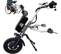 500W Wheelchair Pull Device, DIY Electric Wheelchair Conversion Kits with Front Light & Loudspeaker, 12 Inch Wheels, 3 Speeds Adjustable & Removable Battery for Wheelchair Accessibility,B