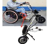 500W Wheelchair Pull Device, Wheelchair Conversion Electric Kit, 48v 15/17 Ah Lithium Battery, Range 55/65 Km, 3 Speeds/with Front Light + Shock Absorber System + Trumpet,A-15ah