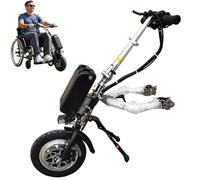 500w Wheelchair Pull Device, Wheelchair Conversion Electric Kit, 48v 15/17 Ah Lithium Battery, Range 60/70 Km, 3 Speeds/with Front Light + Shock Absorber System + Trumpet 15Ah-A