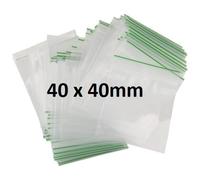 500X 40 x 40mm Heavy Duty Small Tiny Poly Plastic Sealy Grip Zip Lock Zipper Seal Gummy Bags Baggies BAGGYS (CPUK Exclusive) … (Plain)