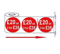 500x 45mm Red Price Self Adhesive Stickers Sticky Labels Swing Tag Labels for Retail. £20 or 2 for £35