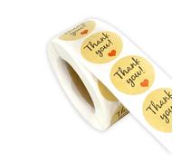 500x Cute Love Stickers Self Adhesive Kraft Paper Luxurious Gold Background Clear Printing Gift Tag for Reward Form No.2