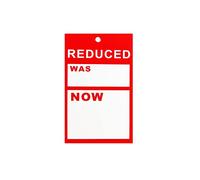 500X Medium 'Reduced was/Now' Garment Clothes Pricing Tags Hanger Label Sale Cards Free P&P