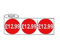 500x RED £12.99 Adhesive Stickers Sticky Price Labels for Retail