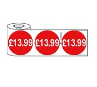 500x RED £13.99 Adhesive Stickers Sticky Price Labels for Retail