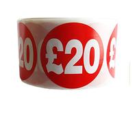 500x RED Price SELF Adhesive Stickers Sticky Labels Swing TAG Labels for Retail (£20, 1)